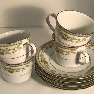 NORITAKE Tea cups and  sauces Raleigh 2487